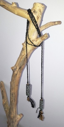 Ancient beads and silver 925 necklace