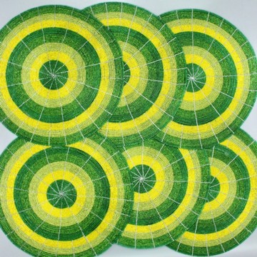 6 beaded coasters/wall mats/beaded decor/wall hanging/ wall decor/home decor/ dining serving mats