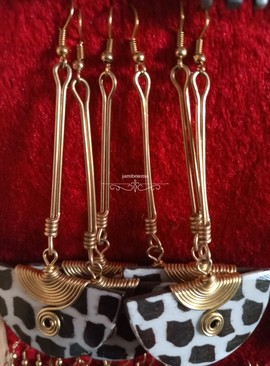 African brass earrings, brass jewelry
