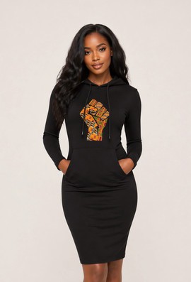 Hoodie dress - "Black Power"