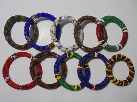 10 bracelets de perles Maasai du Kenya-MB005