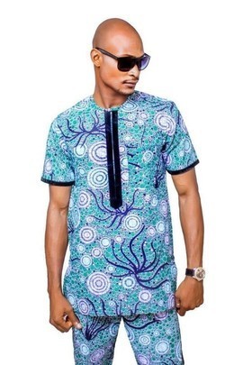African Mens Clothing, Ankara Shirt and pants, Mens Clothing, Traditional Outfit
