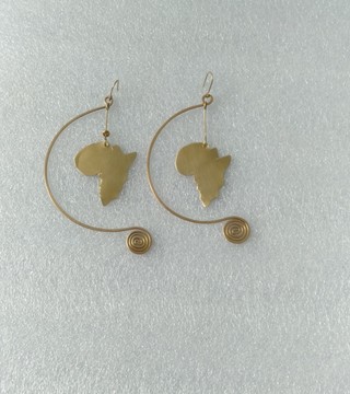 Brass earrings, half moon earrings
