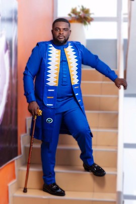 Manuel Fashion Blue Embroidered Agbada Set