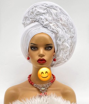 African Gele, Pre styled Head Tie, Auto Gele, Pre-Wrapped Gele, Ceremonial Head Cover, Head Dress