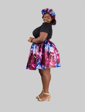 Ankara Skater Skirt and Schrunchie Headband Set| Ankara Dress| Ankara Skirt| Gifts For Her