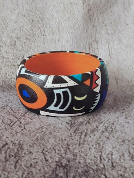 YEMOJA "L" bracelet in multicolored WAX fabric-loincloths