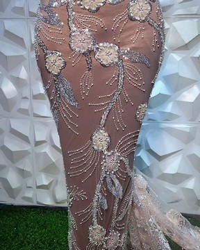 Beaded Lace fabric, luxury lace (5 yards)