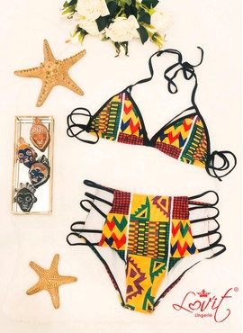Kente African pattern bikini swimsuit