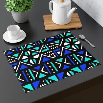 (TWO PIECES) African Placemat Colourful Mudcloth Print (MORE SIZES AVAILABLE)