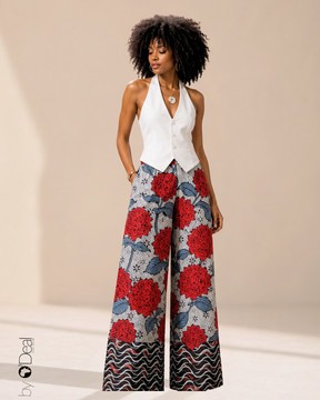 Pantalon taille haute en wax premium