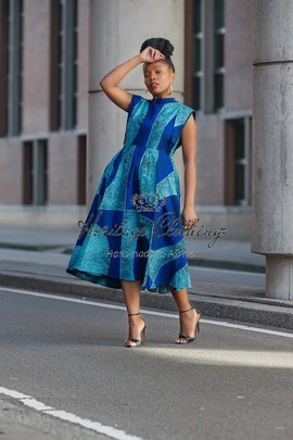 MASEGO ROYAL BLUE  MIDI DRESS