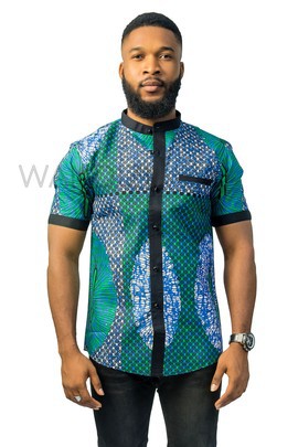 Colourful Ankara Shirt, African Men Clothing, African Mens Wear, Ankara Shirt