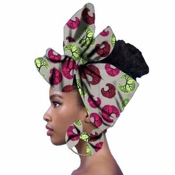 TURBAN, BANDEAU ET BOUCLE D'OREILLE CREOLE