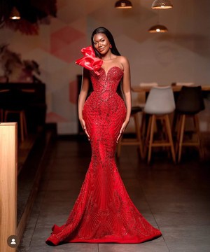 Red classy enchantment custom dress