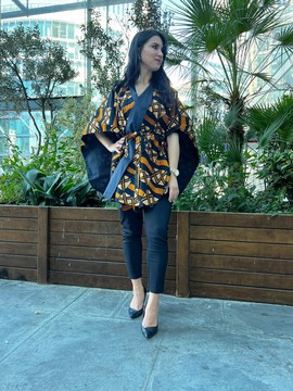 Kimono cape in “bogolan” wax