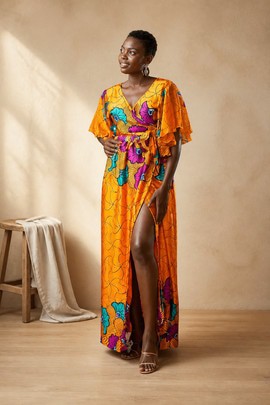 LONG WALLET SILK DRESS