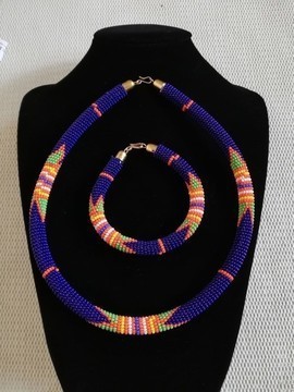 African beaded necklace, Zulu beaded necklace, Tribal necklace, Boho necklace, Women jewelry