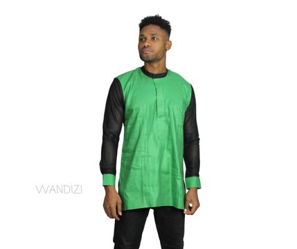 Half Collar Dress Shirt, African Men Shirt, African Clothing, Wandizi Shirt