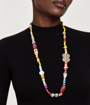 Long Collier de pierre artisanal