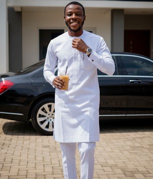 All white men's suit, white Senator suit, White Kaftan