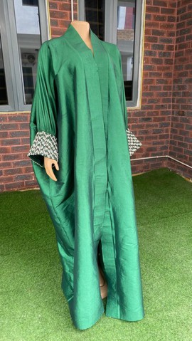 Plus Size Kimono for Women - Soft Raw Silk Kimono with Embellished Sleeves