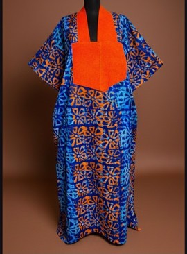 Bold Blue and Orange Kaftan