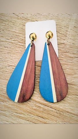 Beautiful pair of wooden earrings