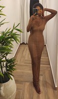 BOGO MUSTARD MESH DRESS