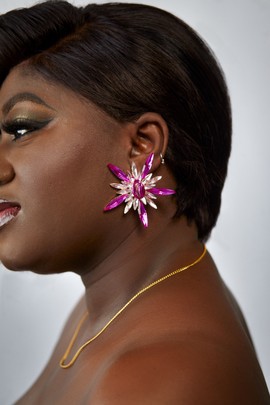 Purple star earrings