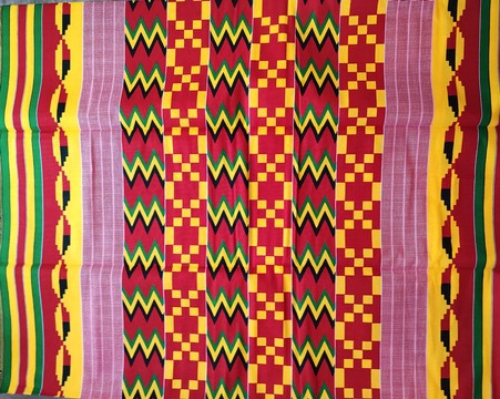 COUPON FABRIC WAX AFRICAN KENTE PATTERN