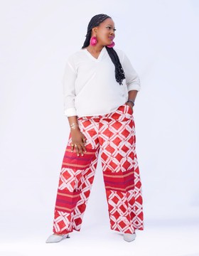 Adire Aso-Oke Wide Leg Pant |African Print Trouser |Adire Palazzo |Festival Pants |Gifts For Her
