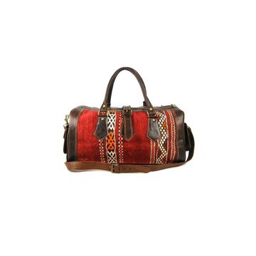 Handmade genuine leather travel bag with shoe compartment - Large weekend bag