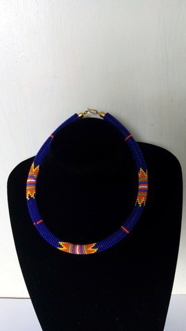 African beaded necklace, Beaded jewelry for women, Christmas gift for mom, Zulu beaded necklace