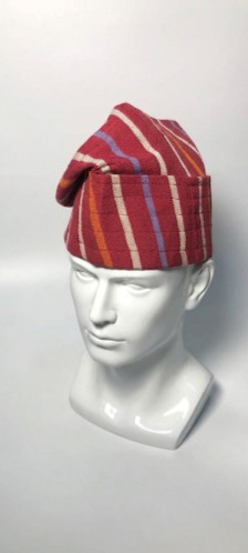 Handwoven striped Aso oke cap