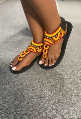 Kenyan Beaded Sandals /Masai Sandals / Maasai Slippers / African Beaded Shoes