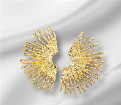Boucles d'oreille "soleil" couleur or