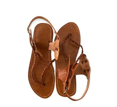 Sandale en cuir véritable haute qualité fait main mode femme