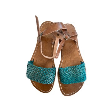 Sandale en cuir véritable haute qualité fait main mode femme