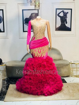 Embellished prom dress with puffy bottom  , prom dresses , solid  dresses, evening gowns