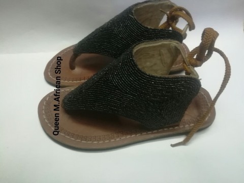 African Women Maasai Black boot sandals