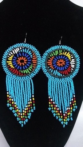 African Beaded Tassel earrings, Fringe earrings, Elegant earrings, Colorful earrings, Boho earrings