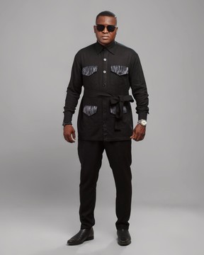 Black linen and kanvô set