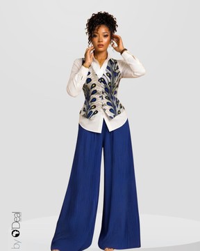 Ensemble pantalon plissé et son gilet