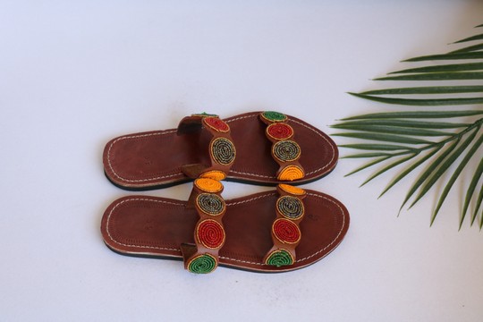 Masai Beaded sandals, African  sandals, Women Sandals, Leather sandals, Boho sandals, Beach sandals