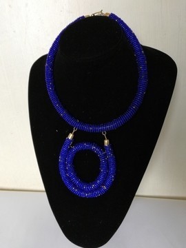 African beaded necklace, Beaded jewelry for women, Christmas gift for mom, Beaded pendant necklace