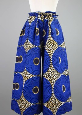 Royal Cobalt Mandala Wide-Leg Trousers