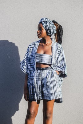 Kimono and shorts set - Shibori oversized kimono