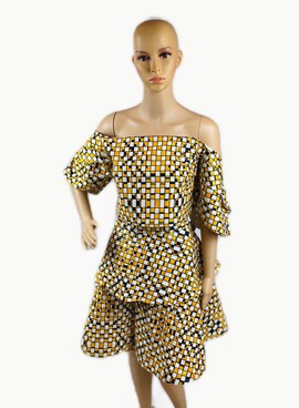 Two Piece Ankara Ruffle Skirt and Top