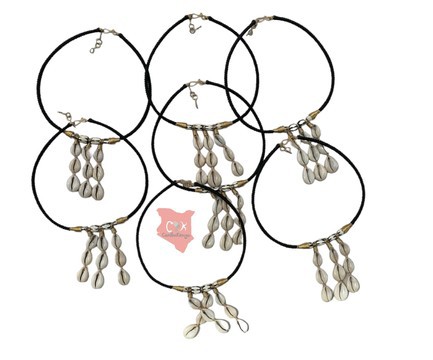 Collier africain 7 cauris, collier homme, collier femme